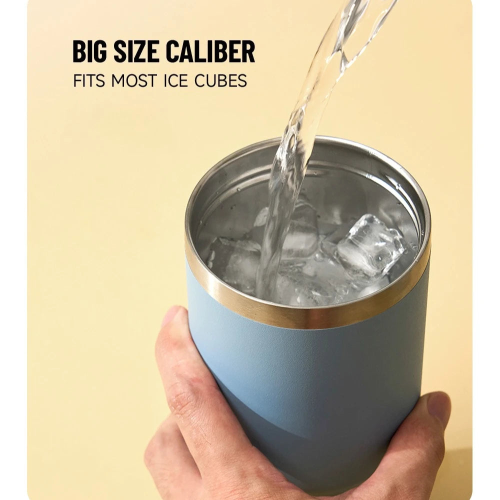 Tyeso Large-Capacity Vacuum Flasks Handle Vacuum Cup Dual-Drink Coffee Mug Stainless Steel Ice Cup Car Bottle Hot Cold Retention