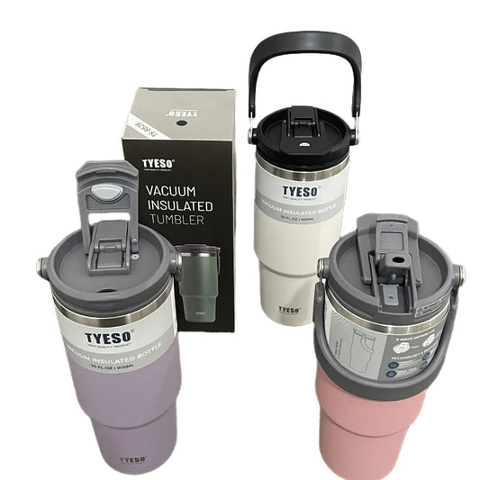 Tyeso 900ML Stainless Steel Coffee Cup Thermo Water Bottle Car Travel Mug Vacuum Cup Cold Hot Double-layer Insulated Tumbler