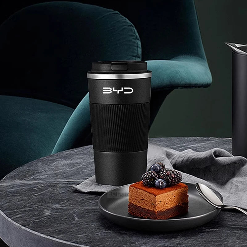 510ml Stainless Steel Coffee Cup Thermal Mug For BYD Dolphin Qin Song Plus Tang Han Seagull SEAL SHARK Travel Cup Accessories