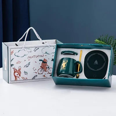 400ml Smart Ceramic Cup Coaster Warmer Thermostatic Coffee Heating Electric Mug Set Milk Tea Heating Water Coffee Tool