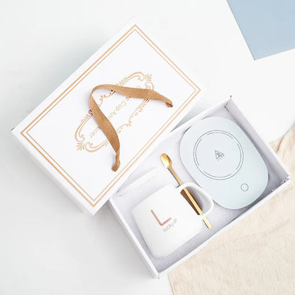 400ml Smart Ceramic Cup Coaster Warmer Thermostatic Coffee Heating Electric Mug Set Milk Tea Heating Water Coffee Tool