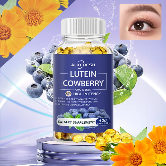 Bilberry Lutein for Relieve Visual Fatigue Dryness Soreness Enhances Night Vision Reduces Radiation and UV Damage Antioxidant