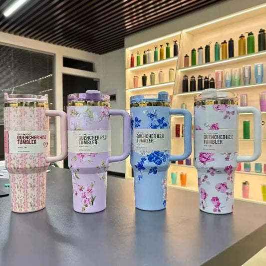 New Style Love Garden Collaborative 40oz Insulated Stainless Steel Travel Mug High-Quality Thermal Beverage Container Car Cups