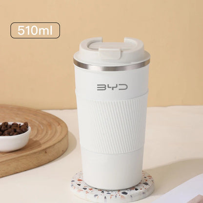 510ml Stainless Steel Coffee Cup Thermal Mug For BYD Dolphin Qin Song Plus Tang Han Seagull SEAL SHARK Travel Cup Accessories