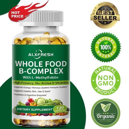 Vitamin B Complex Capsules Promote Energy Metabolism Relieve Fatigue Improve Memory Mood Anxiety Improve Skin Hair  Nail Health