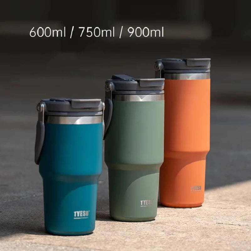 Tyeso 900ML Stainless Steel Coffee Cup Thermo Water Bottle Car Travel Mug Vacuum Cup Cold Hot Double-layer Insulated Tumbler
