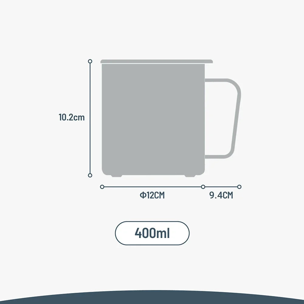 Tyeso 400ML Stylish Office Coffee Mug 304 Stainless Steel Visual Lid Minimalist Design with Handle Unisex Mug for Daily Gift