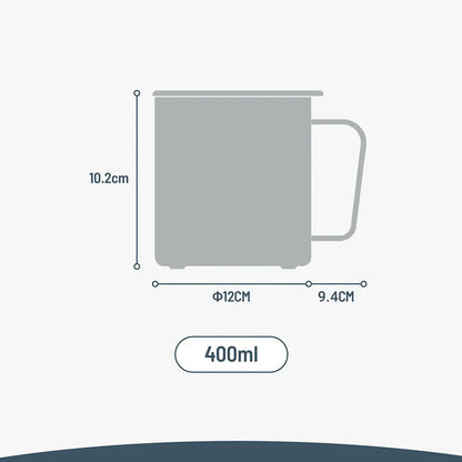 Tyeso 400ML Stylish Office Coffee Mug 304 Stainless Steel Visual Lid Minimalist Design with Handle Unisex Mug for Daily Gift