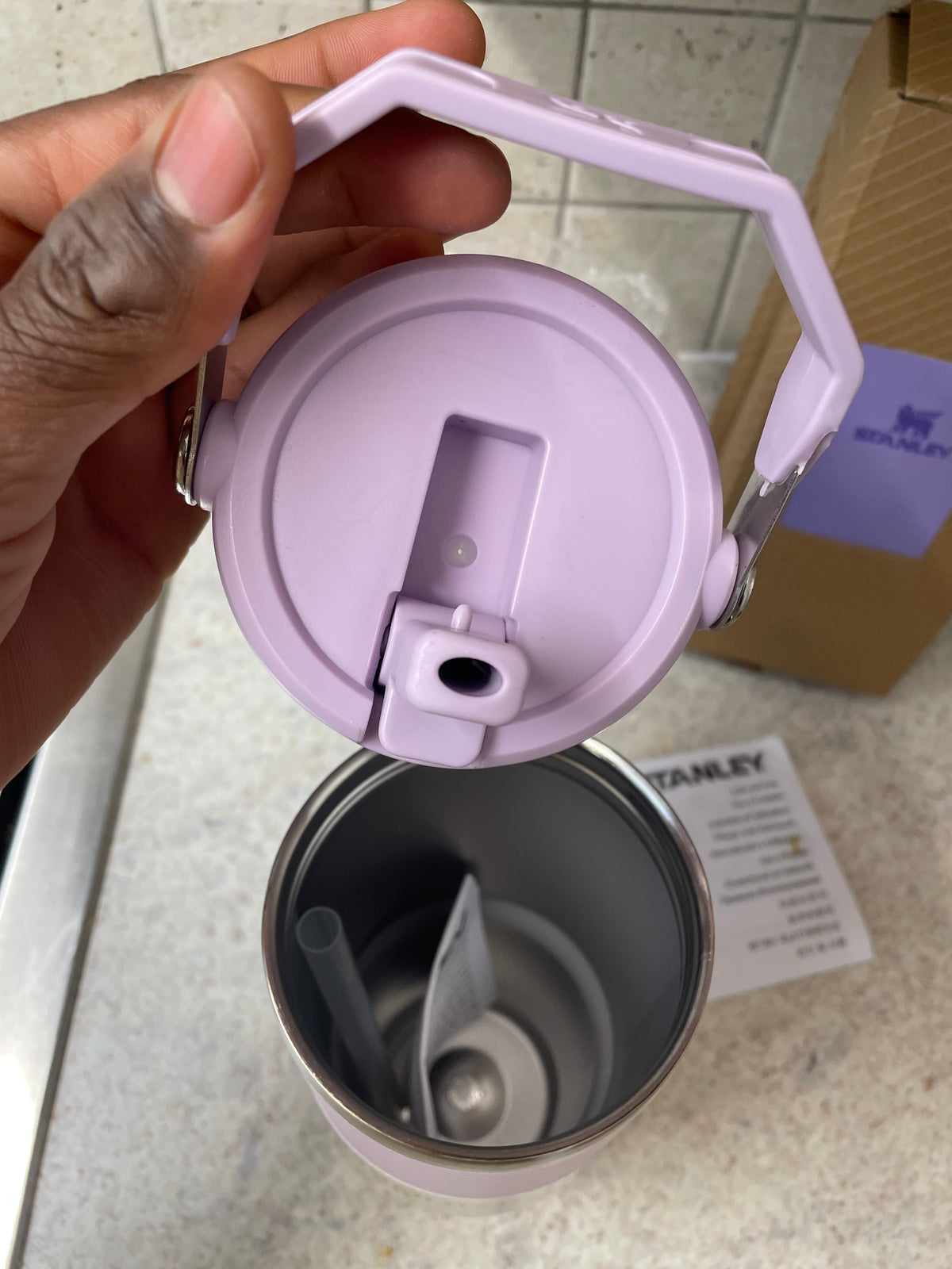 30 oz Stanley  Cup with Straw and Stainless Steel Sports Water Bottle Hot and Cold Drinks